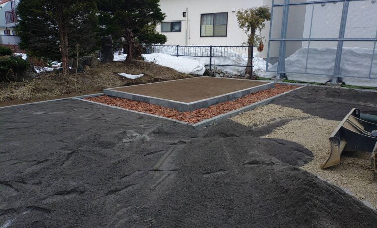 家庭菜園工事中の写真