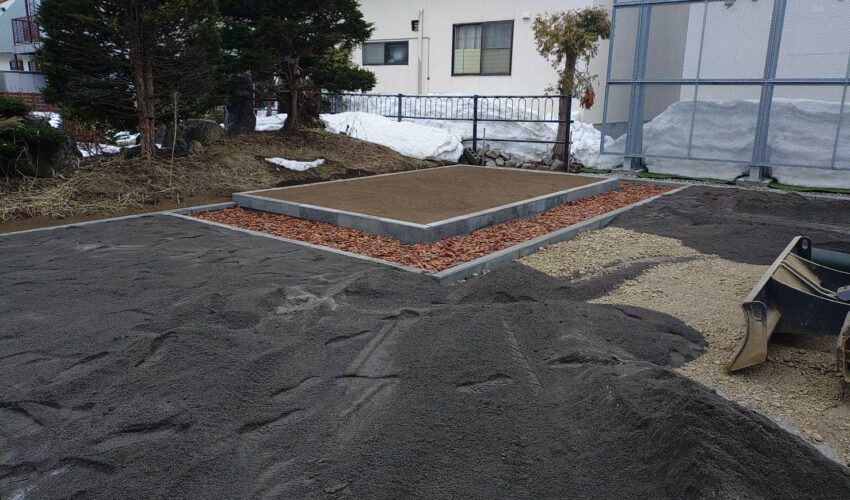 家庭菜園工事中の写真