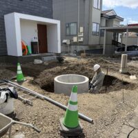 融雪槽工事中の写真