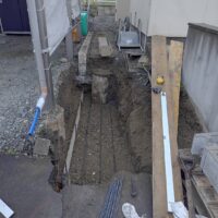 土留め修復工事中